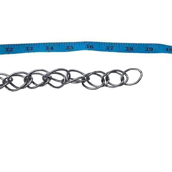 Chunky Silver Tone Double Chain Belt Up to 38" Tassel Biker BOHO Rock PUNK - Picture 7 of 7